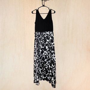 Modamix Maxi Dress with Knit Top and Printed Woven Skirt, Size 14w
